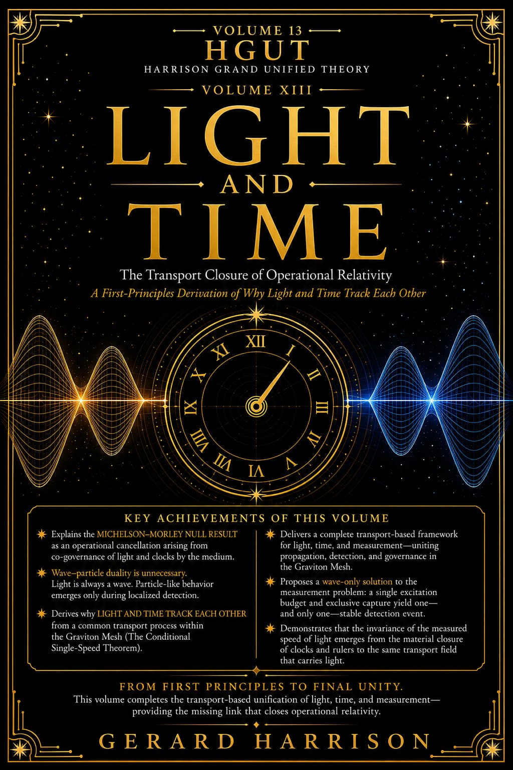 Volume XIII: Light and Time front cover